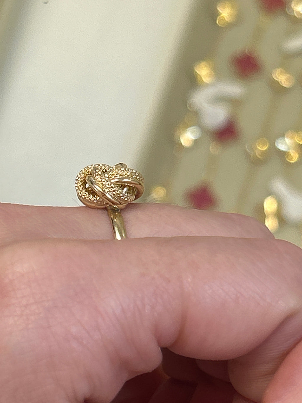 18k gold knot ring, big size 12mm, size 6, 1.93g
