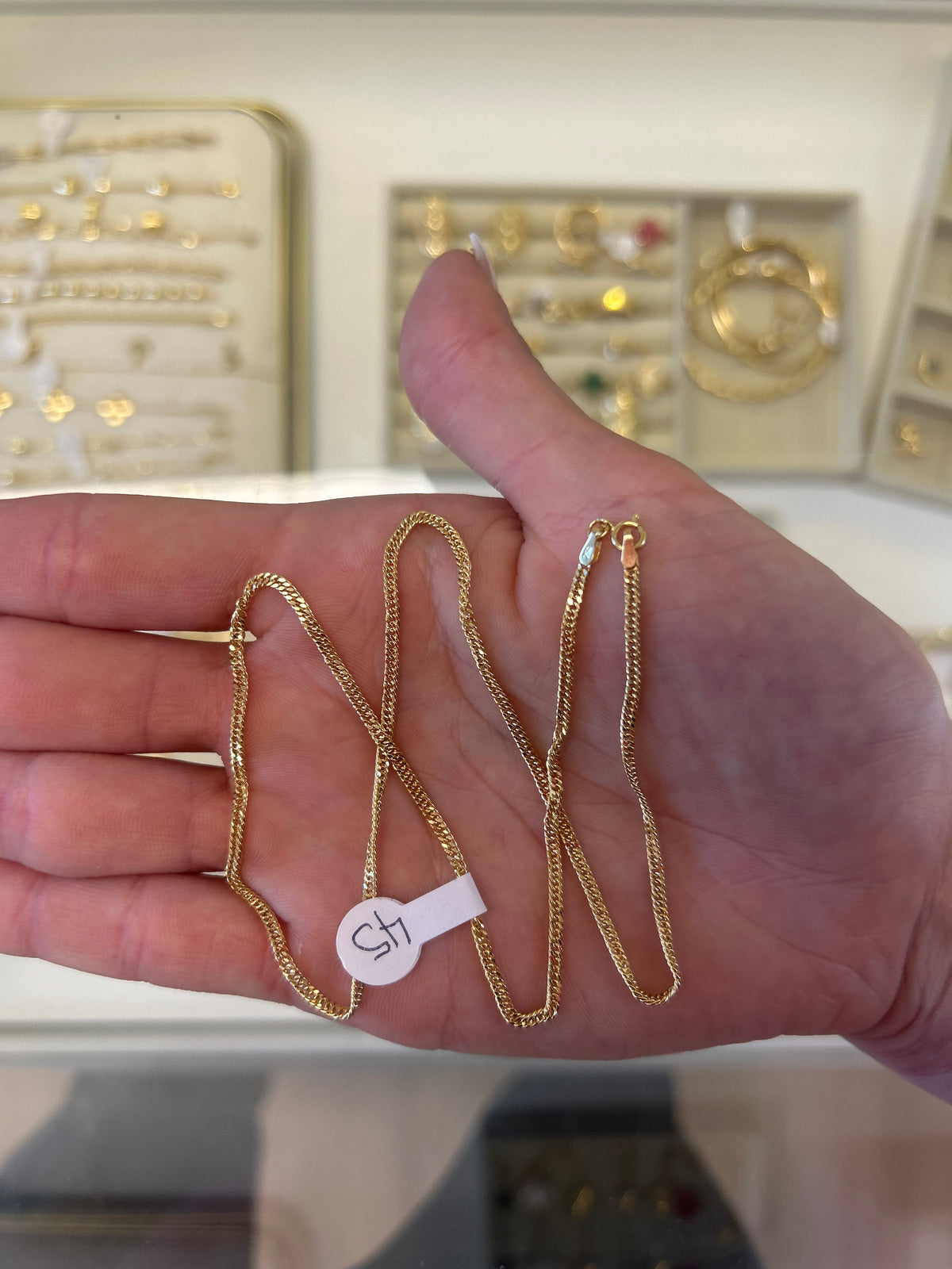 18k gold Miami chain, 2mm, 45cm, 2.44g