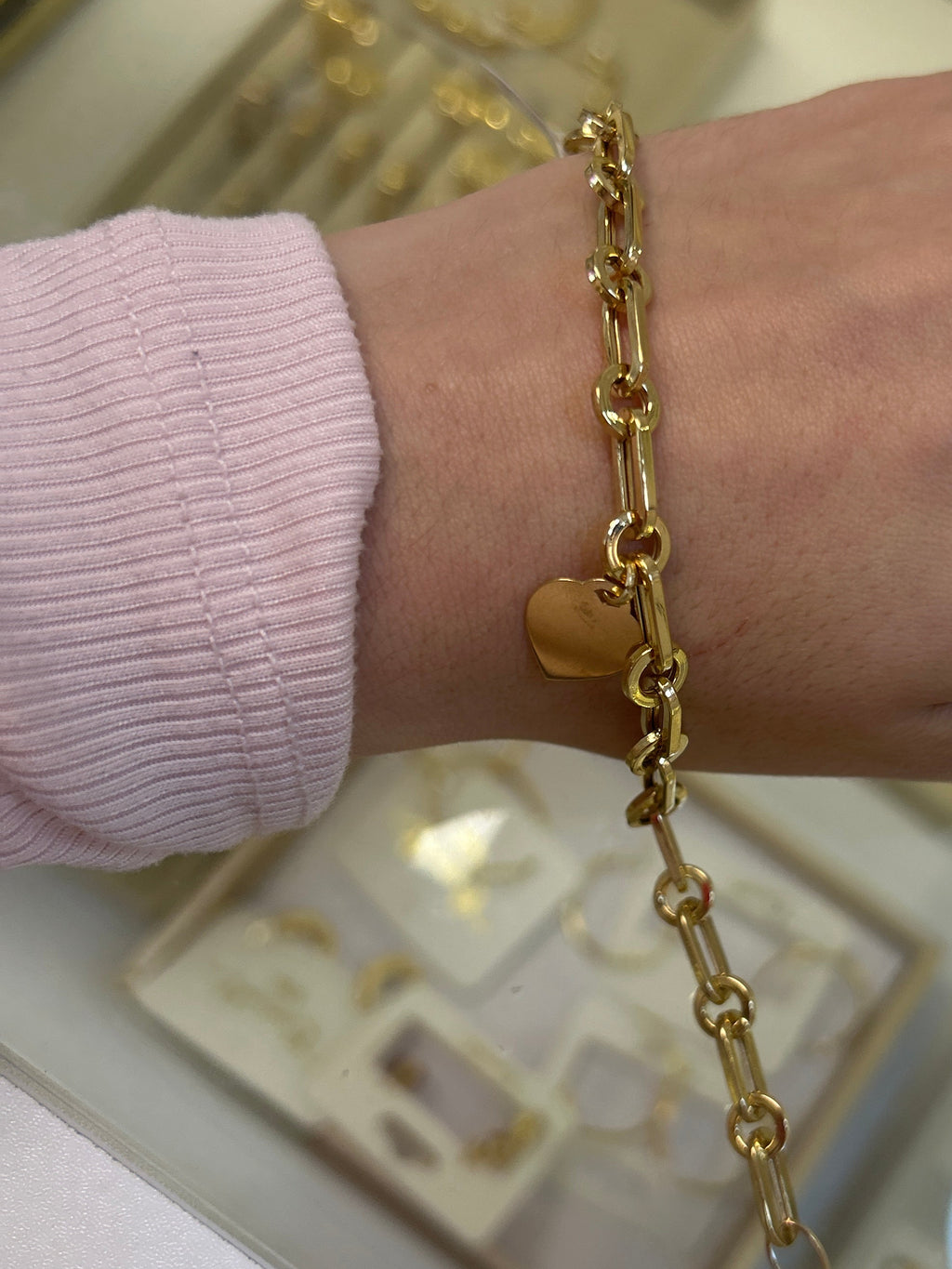 18k gold return heart bracelet, 19-22.5cm, 7.20g