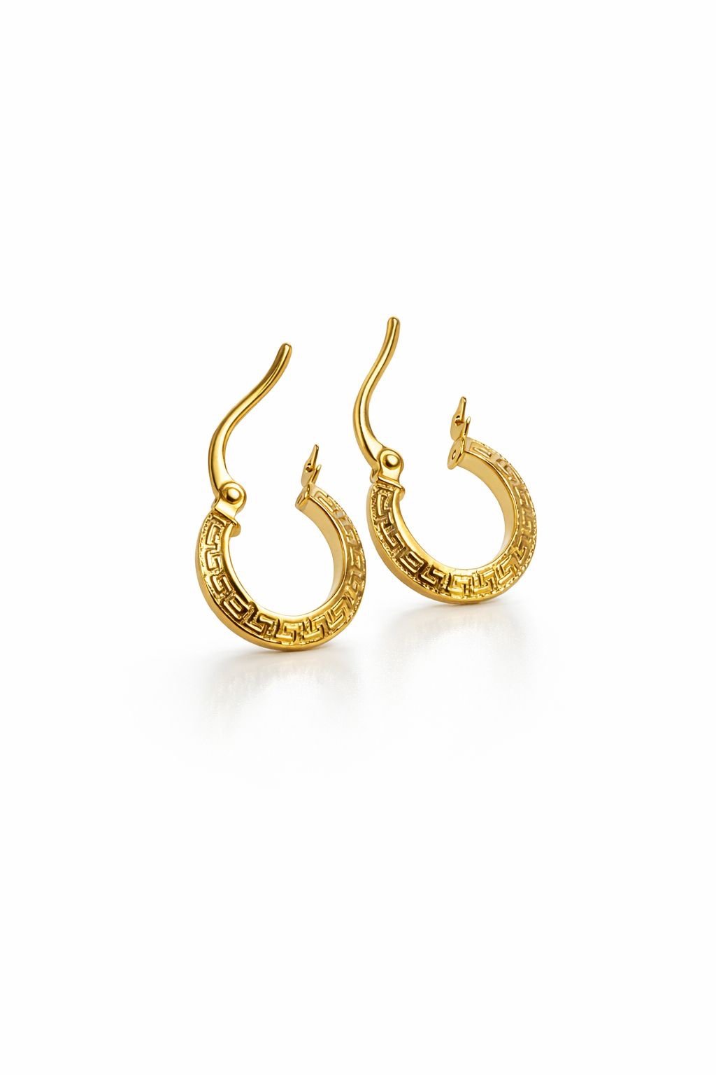 Boucles d’oreilles d’or 18k, style grec, 12mm, 0.82g image 1