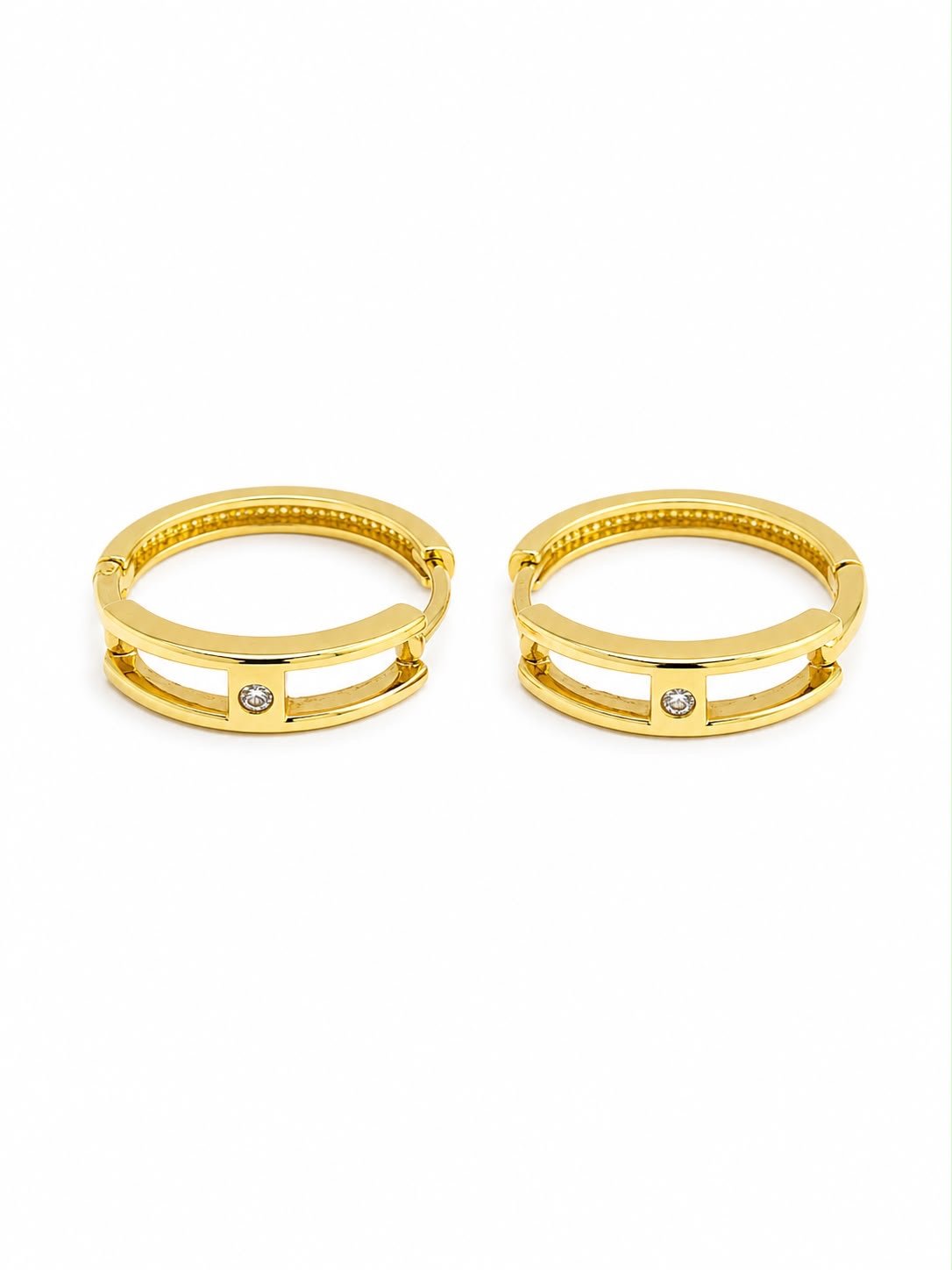 Boucles d’oreilles d’or 18k, inspiration move, 2.96g image 0