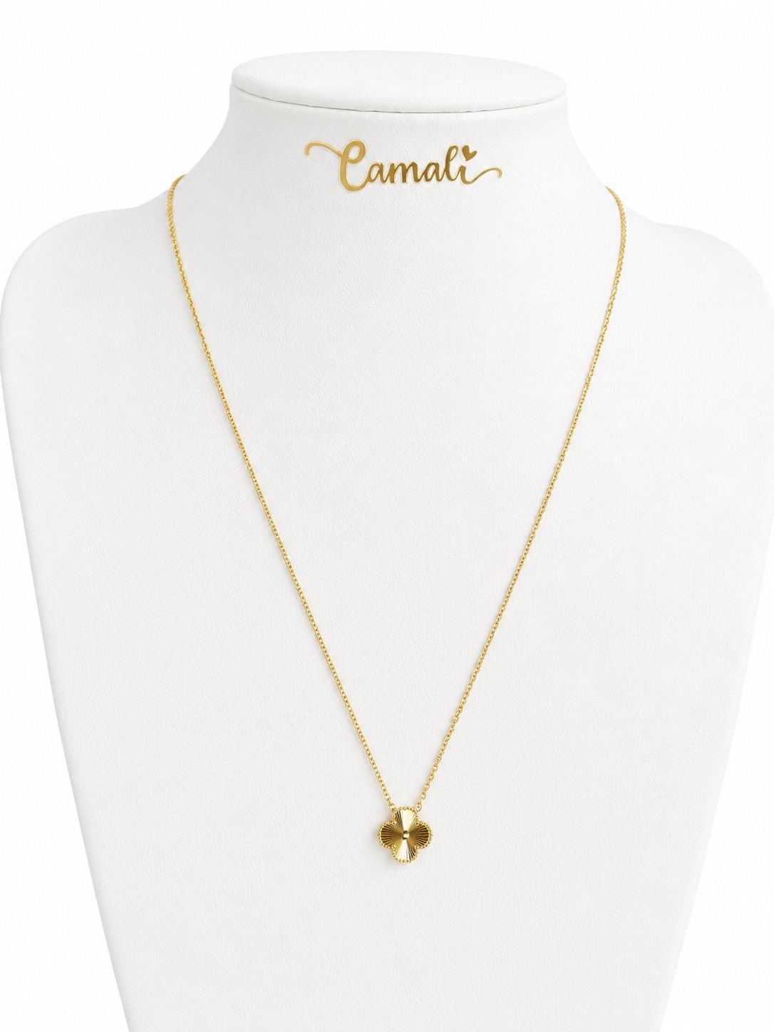 Collier d’or 18k, trèfle de 8mm (petit) ajustable de 40-45cm, 1.48g image 0