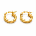 18k gold small hoops, Greek style, 13mm, 0.96g