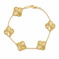 18k 5 clovers bracelet , 18.5cm, 7.23g