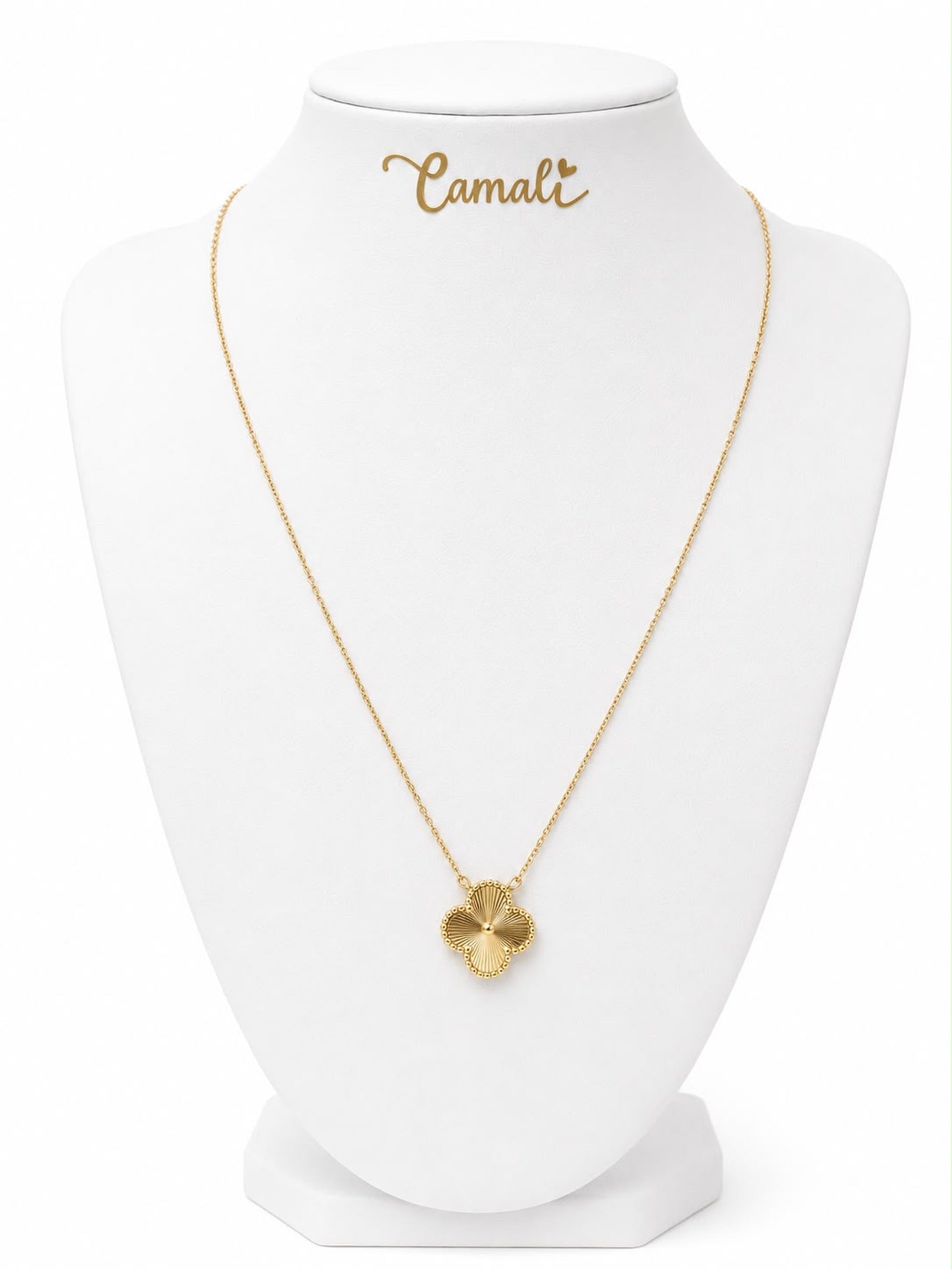 18k gold clover necklace, 45cm, 5.37g