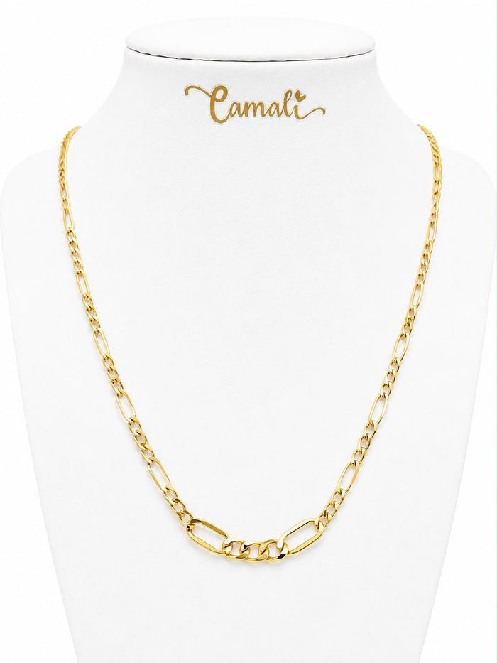 Chaîne Figaro dégradée en or 18 carats, 45 cm, 2,78 g